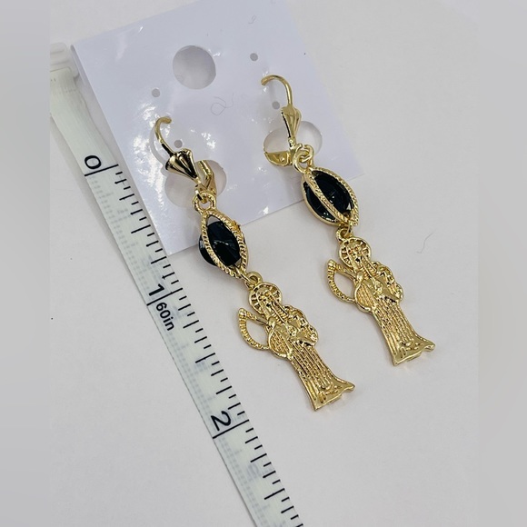 The Grim Reaper Earrings Gold Plated - Picture 2 of 2